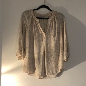 Light pink shirt with gray print detail